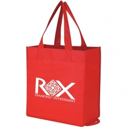 Red Non-Woven Folding Grocery Promotional Tote 