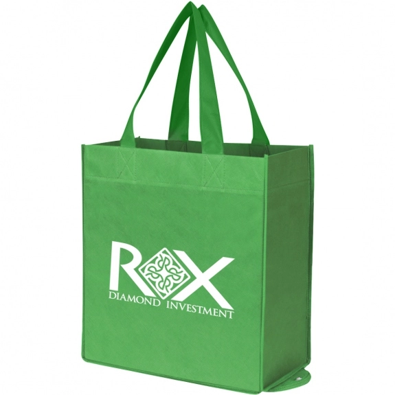 Green Non-Woven Folding Grocery Promotional Tote 