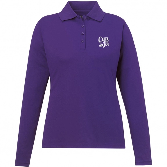 Campus Purple Core365 Pinnacle Long Sleeve Custom Polo - Women's