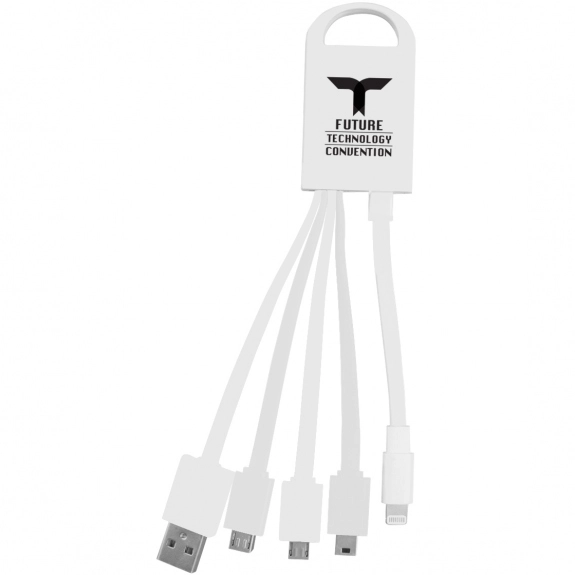 White 4-in-1 MFi Certified Custom Charger Cord Set