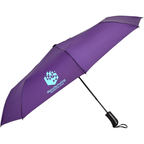 Purple - Folding Auto Open Custom Umbrellas w/ Sleeve - 44"