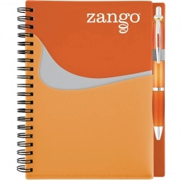 Translucent Orange Pocket Buddy New Wave Custom Notebook - 6"w x 7-1/8"h