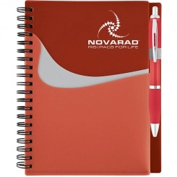 Translucent Red Pocket Buddy New Wave Custom Notebook - 6"w x 7-1/8"h