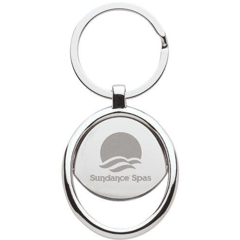 Silver Promotional Chrome Key Tag w/ Curve Bottle Opener