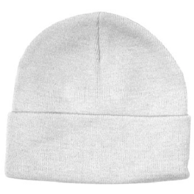 White Knitted Promotional Beanie Cap
