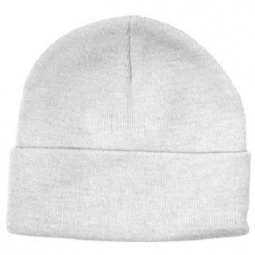 White Knitted Promotional Beanie Cap