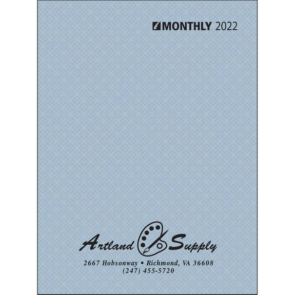Blue Monthly Desk Appointment Custom Planner - 7"w x 10"h