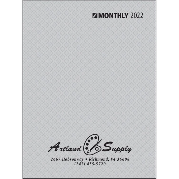 Grey Monthly Desk Appointment Custom Planner - 7"w x 10"h