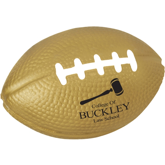 Gold - Football Shaped Custom Logo Stress Ball