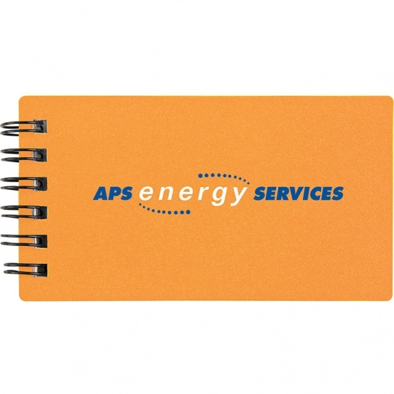 Orange Mini Personalized Notepad & Business Card Holder - 4.6"w x 2.37"h