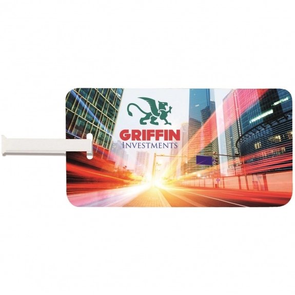 White Full Color Executive Promotional Luggage Tag