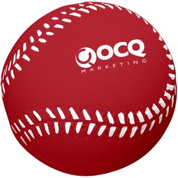 Red - Baseball Shaped Custom Logo Stress Ball