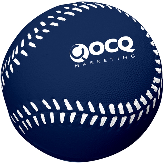 Navy - Baseball Shaped Custom Logo Stress Ball
