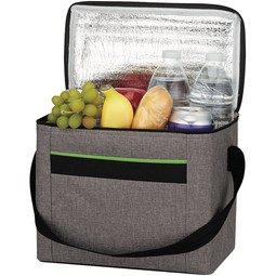 In Use - Heathered Insulated Branded Cooler Bag - 11"w x 8"h x 6.5"d
