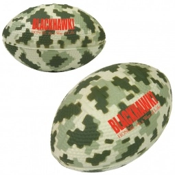 Camouflage Football Shaped Custom Stress Balls - 3.5"