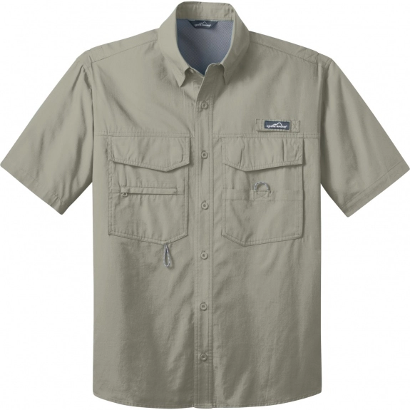 Driftwood Eddie Bauer Short Sleeve Custom Button Down Fishing Shirt - Men's