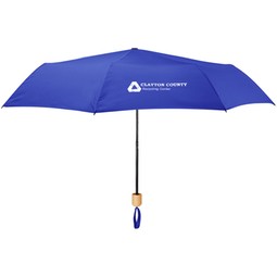 Royal blue - rPET Canopy Umbrella w/ Bamboo Handle - 41"