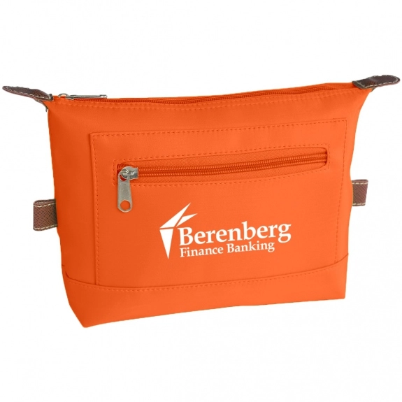 Orange Microfiber Cosmetic Custom Bags