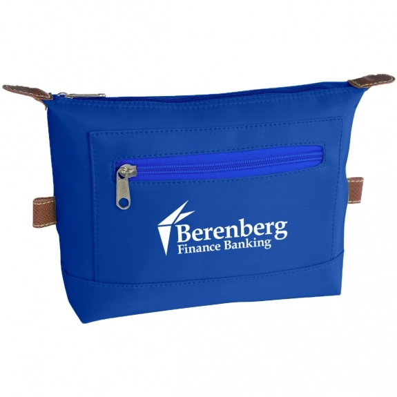 Royal Blue Microfiber Cosmetic Custom Bags