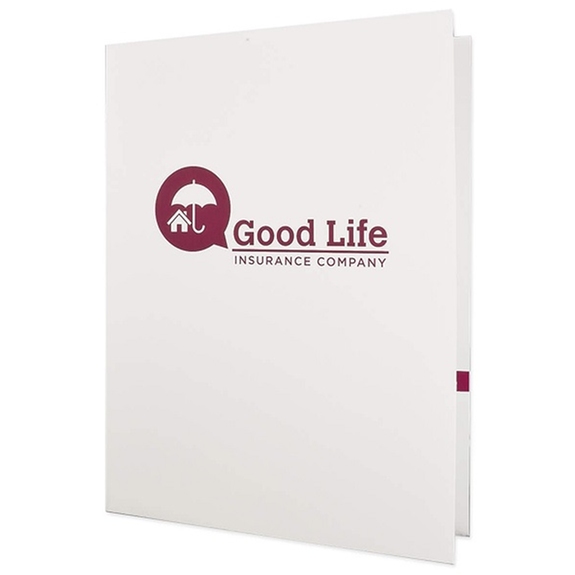 White - Glossy Custom Logo Paper Presentation Folder