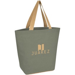 Green - Marketplace Jute Custom Tote Bag - 16.25w x 14.25h