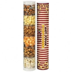 Full Color Flavored Popcorn Treats in Custom Tube Packaging