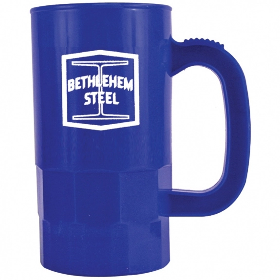 Blue Plastic Beer Stein Custom Stadium Cup - 14 oz.