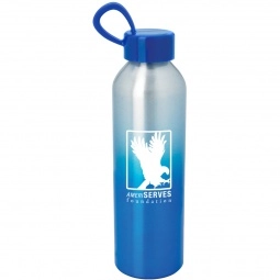 Blue Aluminum Gradient Custom Water Bottles - 21 oz.