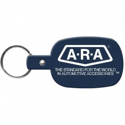 Solid Dark Blue Rectangle w/ Rounded Edges Soft Promotional Key Tag