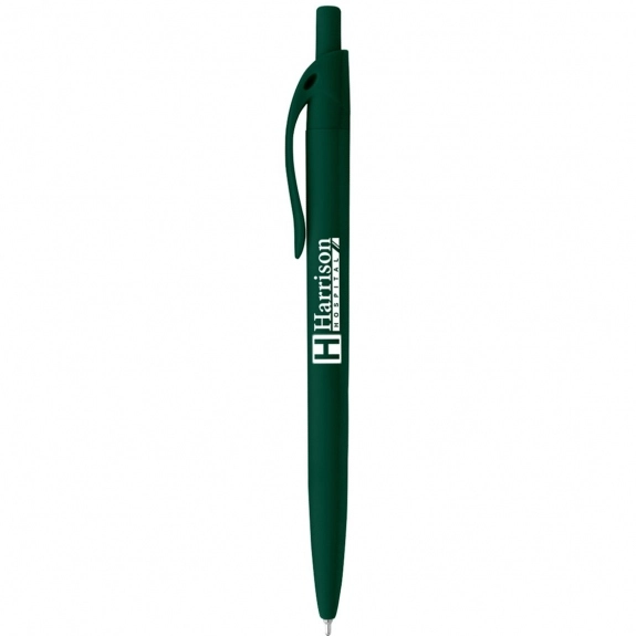 Forest Green Rubberized Click Action Custom Pens