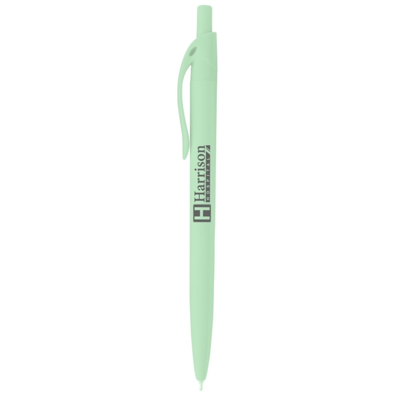 Mint Green Rubberized Click Action Custom Pens