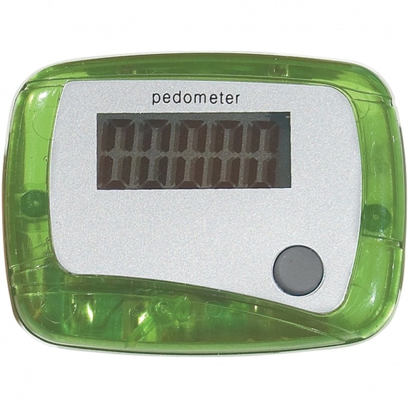 Translucent Green - Single Function Promotional Pedometer w/ Clip