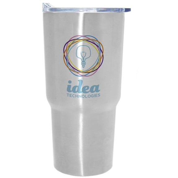 Silver Full Color Vacuum Insulated Stainless Steel Tapered Custom Tumbler -