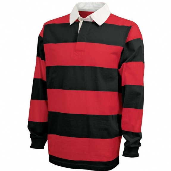 Black/Red Charles River Classic Embroidered Rugby Shirt