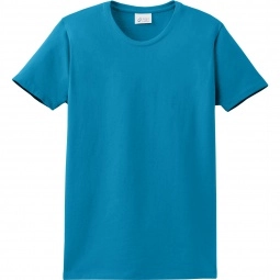Turquoise Port & Company Essential Logo T-Shirt - Women's - Dark Colors