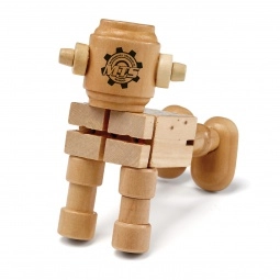 Optional Face Imprint - Wooden Poseable Robot Custom Puzzle