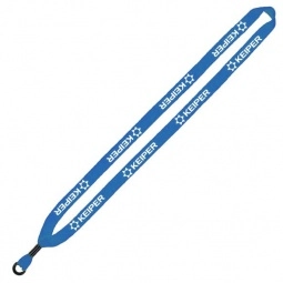 Electric Blue Cotton Knit Customized Lanyard w/Metal Crimp and O-Ring