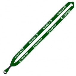 Forest Green Cotton Knit Customized Lanyard w/Metal Crimp and O-Ring