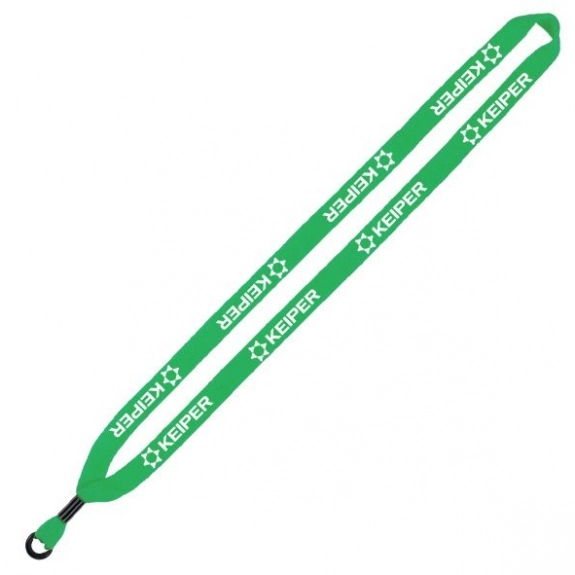 Lime Green Cotton Knit Customized Lanyard w/Metal Crimp and O-Ring