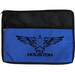 Blue - Double Zipper Custom Accessory Bag - 10"w x 7.25"h