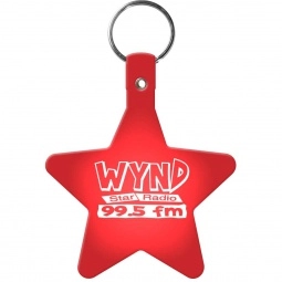 Trans. Red Star Soft Personalized Key Tag