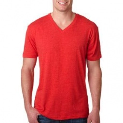 Vintage Red Next Level Triblend V-Neck Logo T-Shirt - Men's