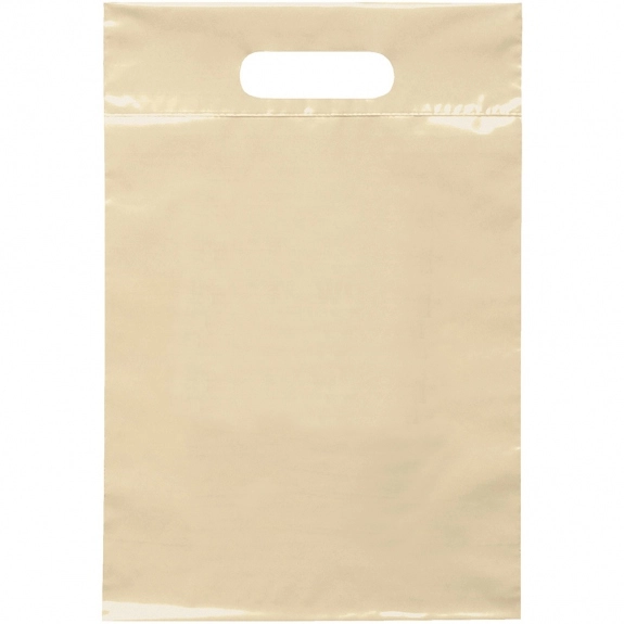 Buff Die Cut Handle Promotional Plastic Bag - 9.5 x 14