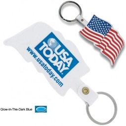 White U.S.A. Flag Soft Logo Key Tag