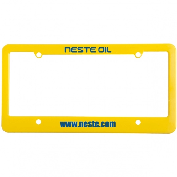 Yellow 4 Hole Straight Bottom Custom License Plate Frames 