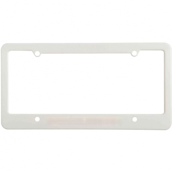 White 4 Hole Straight Bottom Custom License Plate Frames 