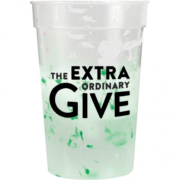 Green Confetti Color Changing Custom Stadium Cup