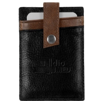 Black/Tan - Two-Tone Leather RFID Custom Card Holder