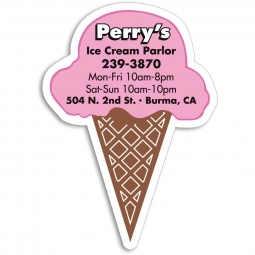 Full Color Specialty Shaped Logo Magnet - Ice Cream Cone - 20 mil