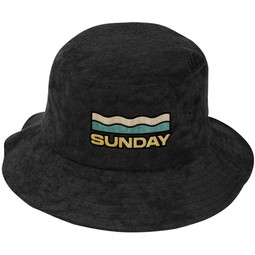Black - Terry Custom Logo Bucket Hat